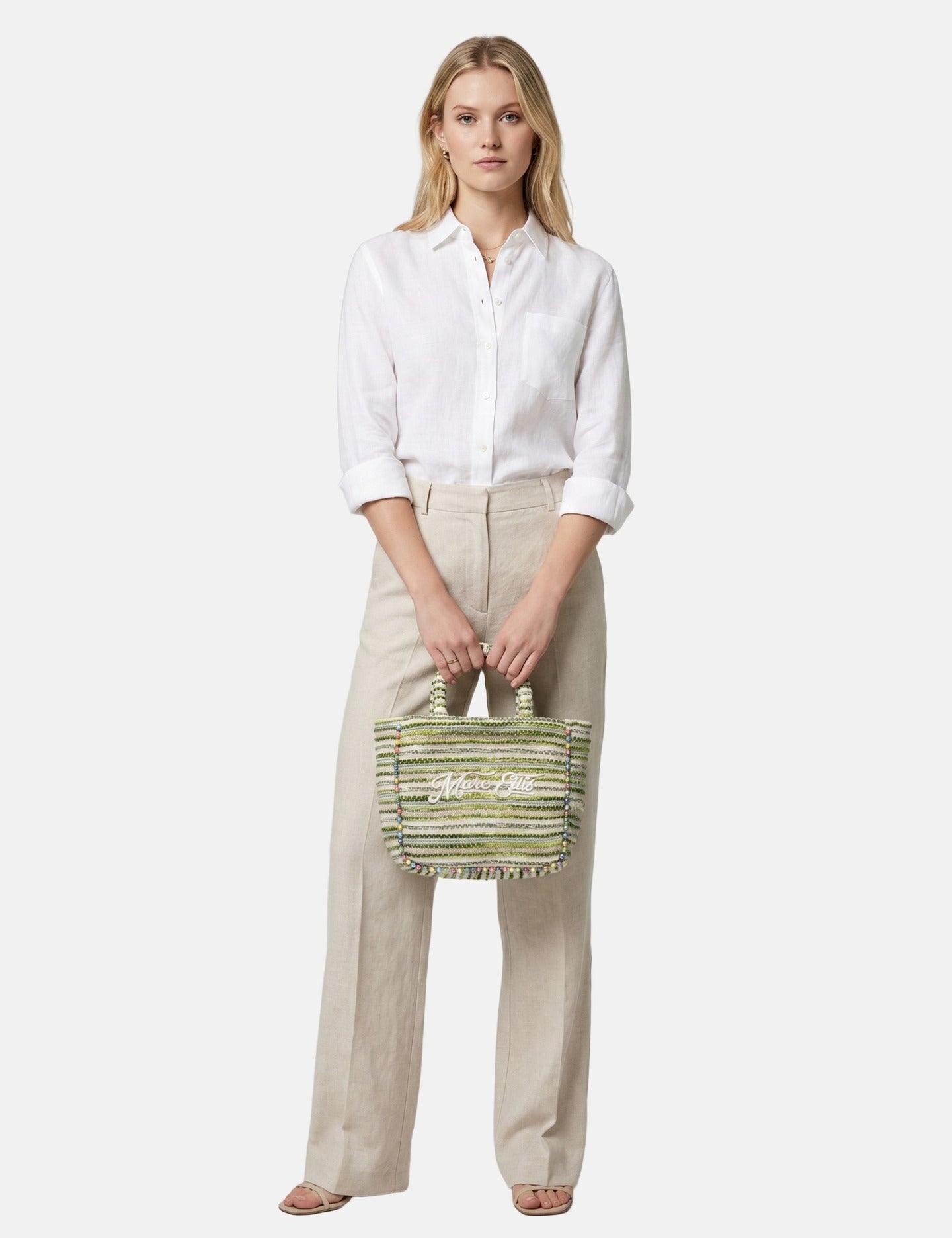 Borsa a Mano in Poliestere Beige