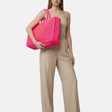 Borsa a Mano in Nylon Fucsia