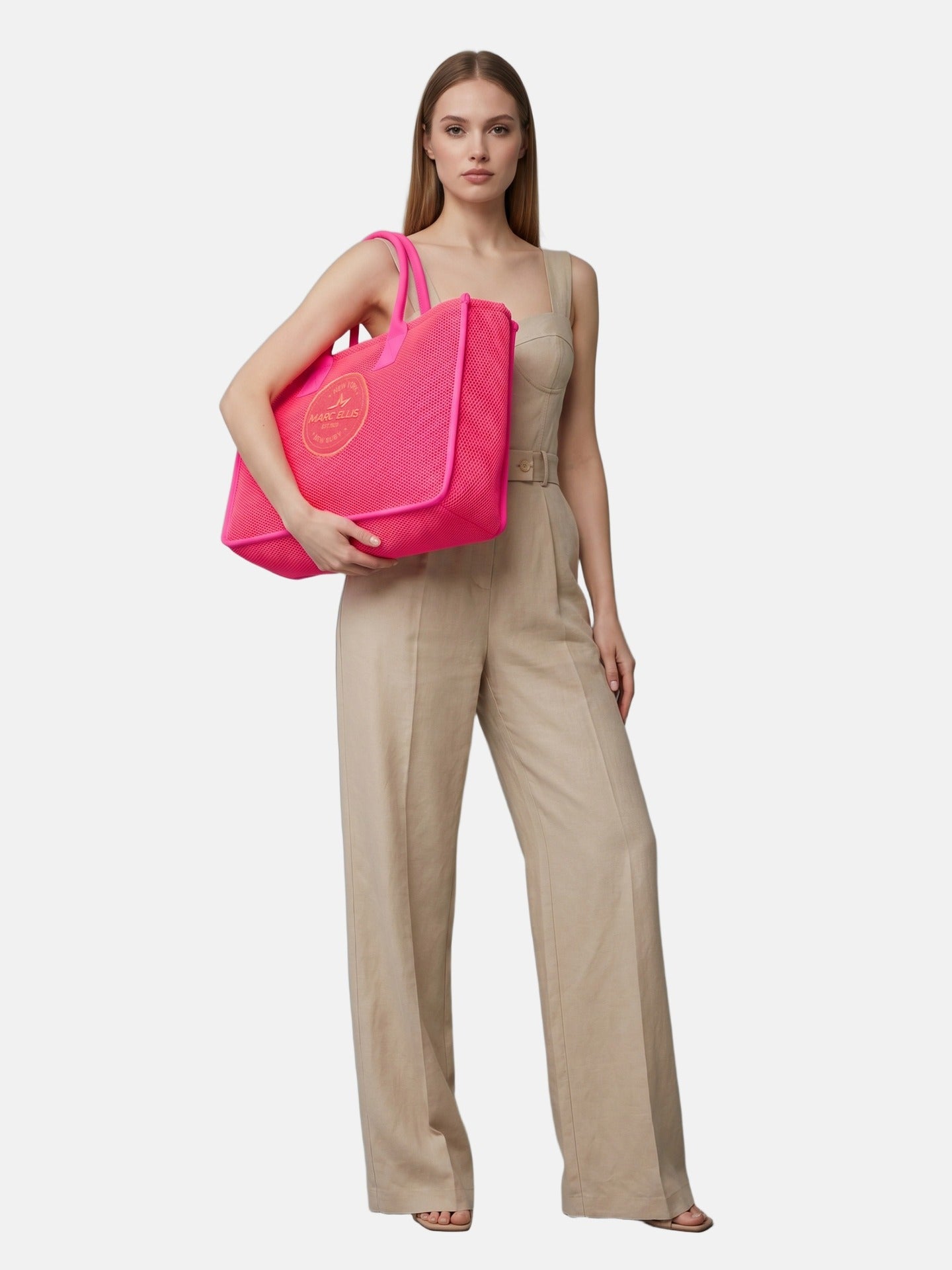Borsa a Mano in Nylon Fucsia