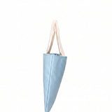 Borsa Shopper in Pelle Vegana Azzurro