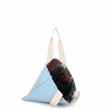 Borsa Shopper in Pelle Vegana Azzurro