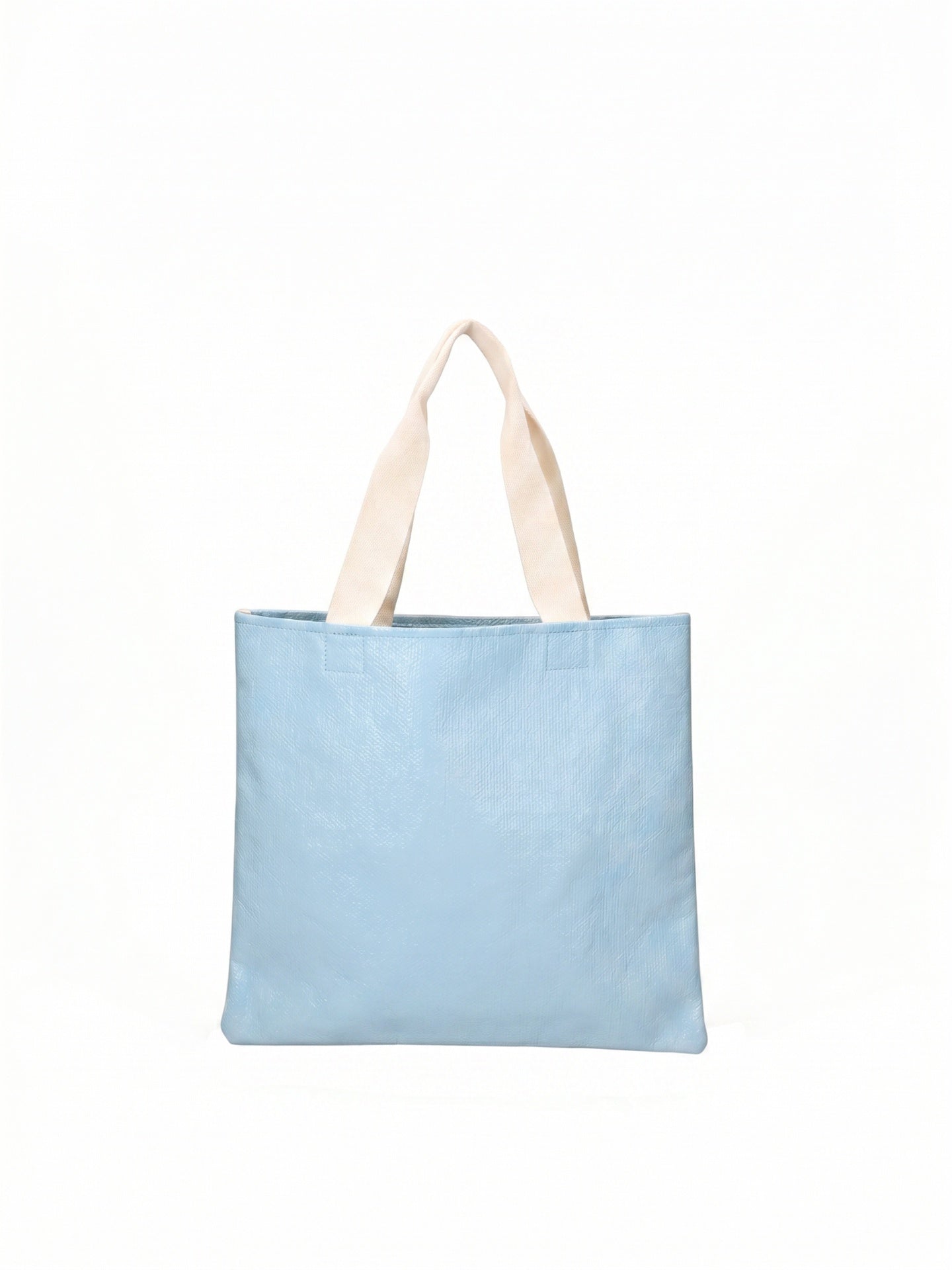 Borsa Shopper in Pelle Vegana Azzurro