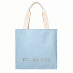 Borsa Shopper in Pelle Vegana Azzurro