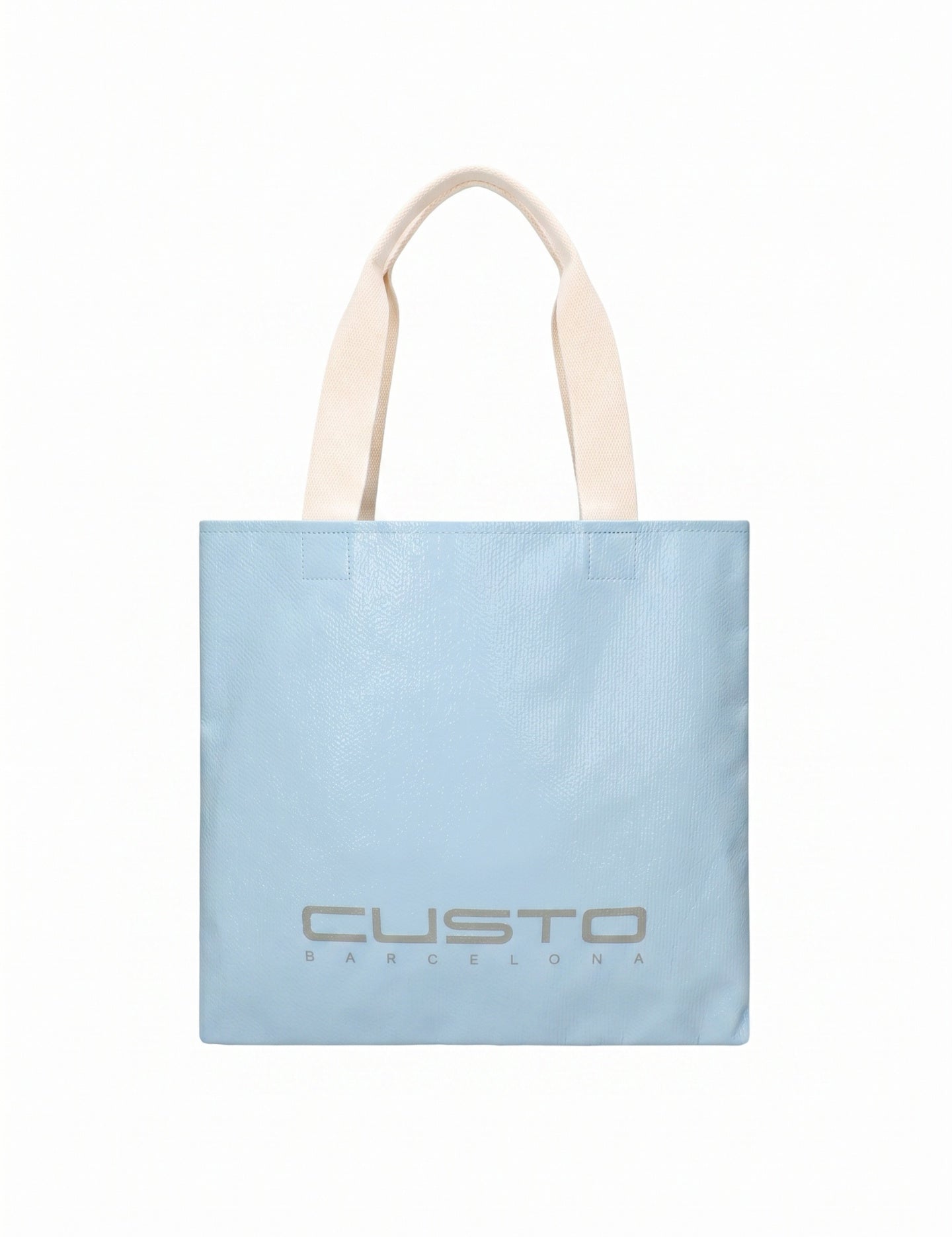 Borsa Shopper in Pelle Vegana Azzurro