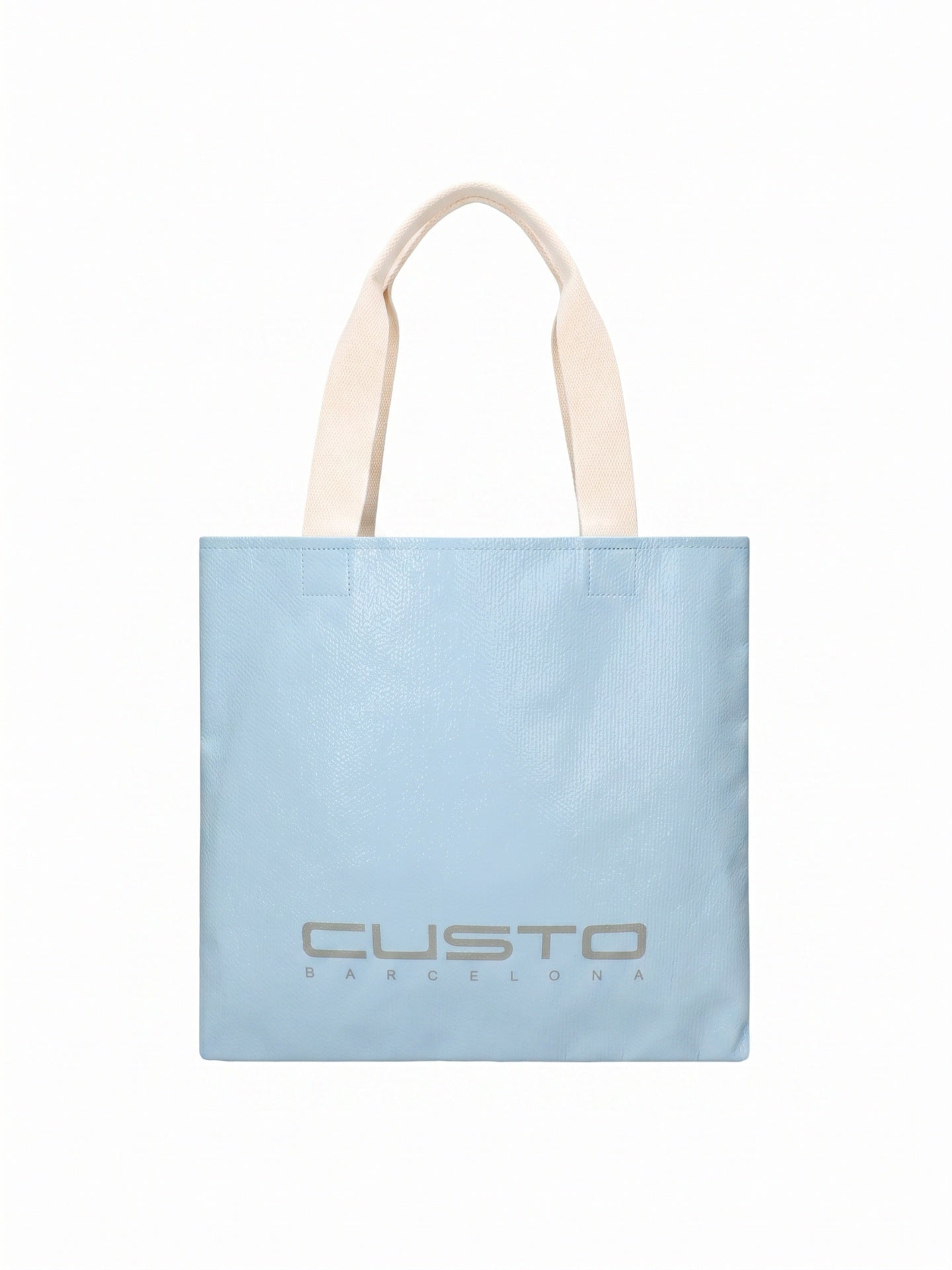 Borsa Shopper in Pelle Vegana Azzurro