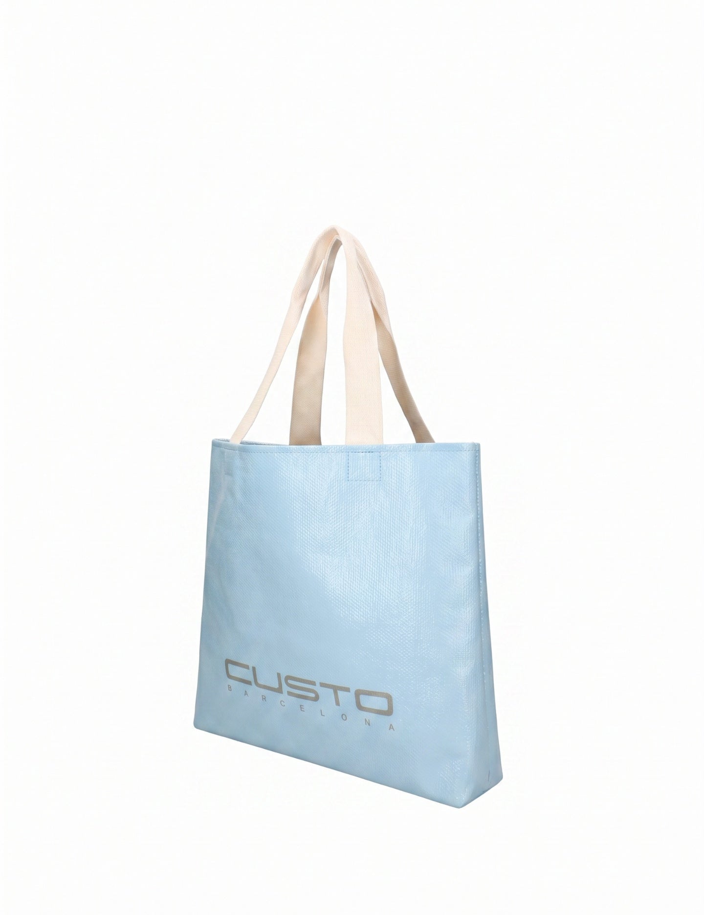 Borsa Shopper in Pelle Vegana Azzurro