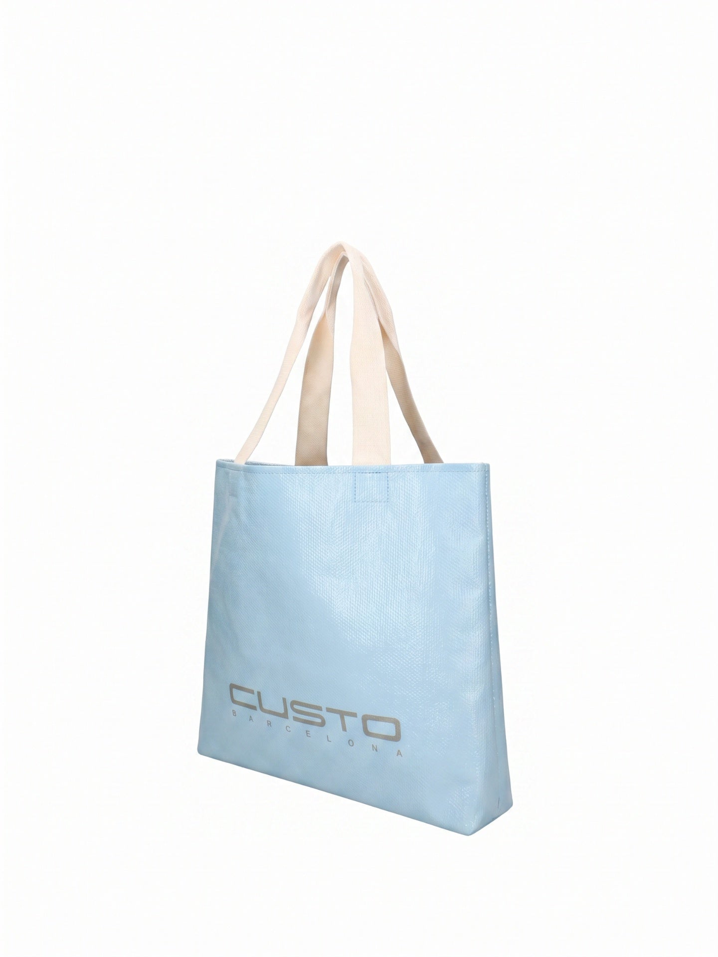 Borsa Shopper in Pelle Vegana Azzurro