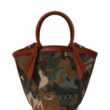 Borsa a Mano in Pelle Vegana Verde Militare