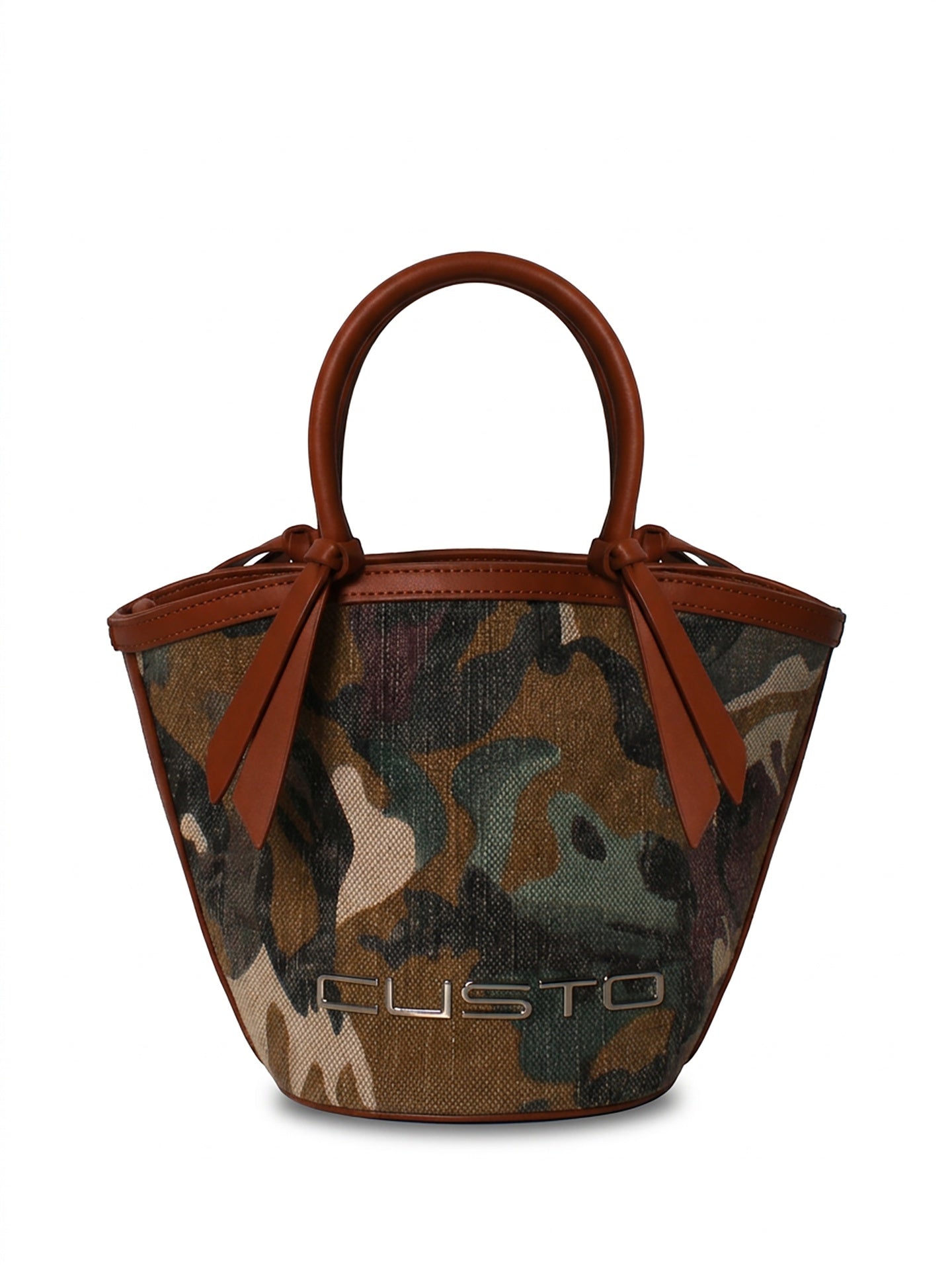 Borsa a Mano in Pelle Vegana Verde Militare