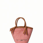 Borsa a Mano in Pelle Vegana Rosa