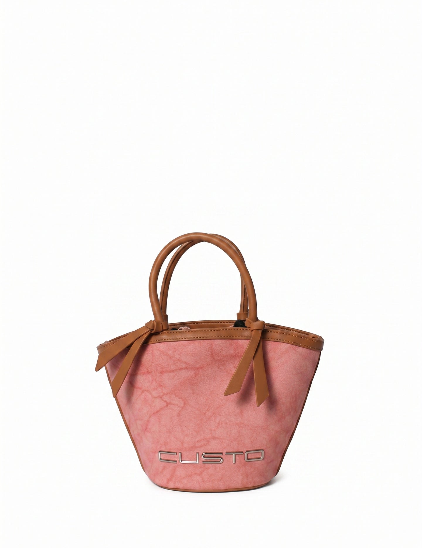 Borsa a Mano in Pelle Vegana Rosa