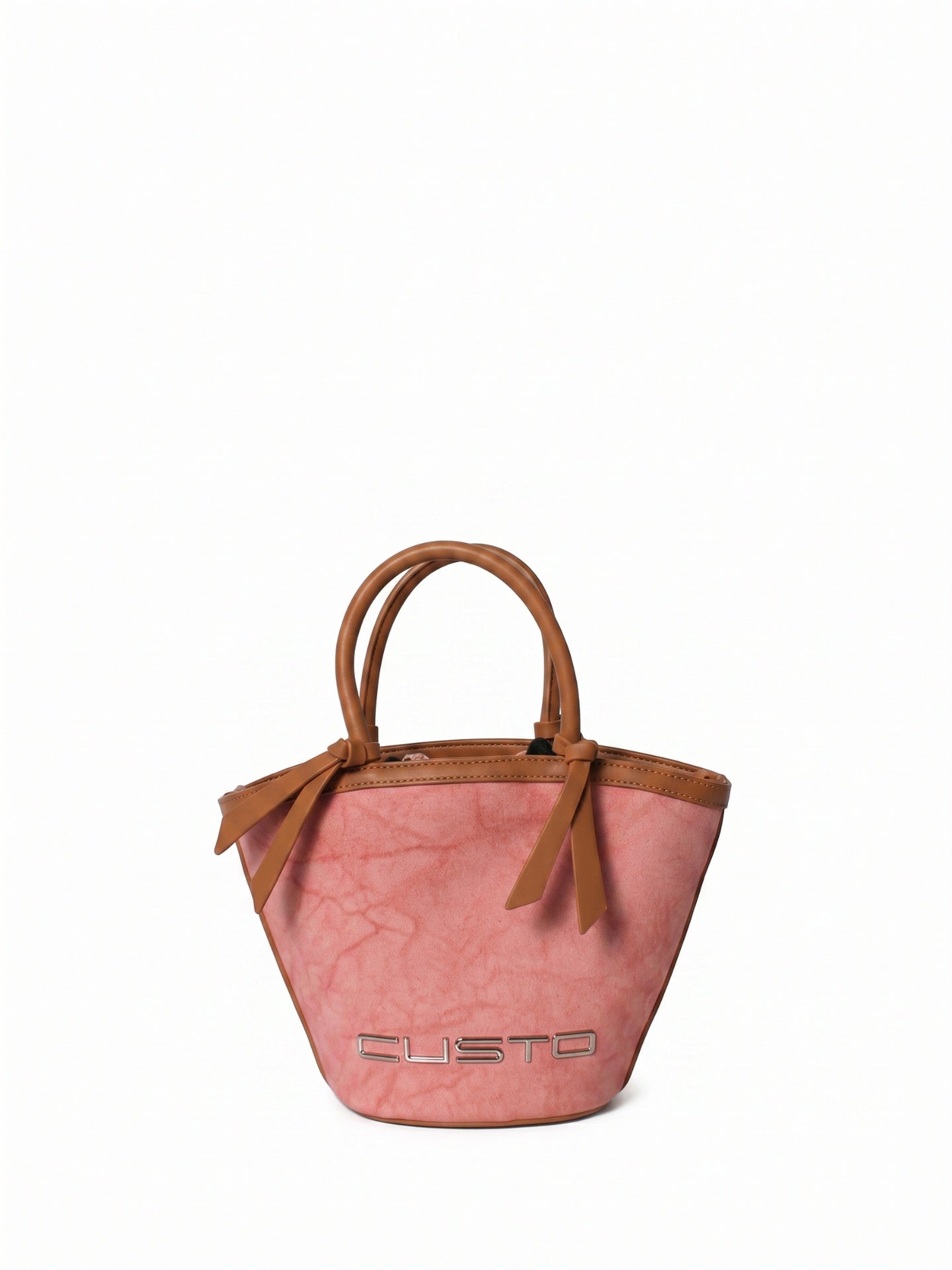 Borsa a Mano in Pelle Vegana Rosa