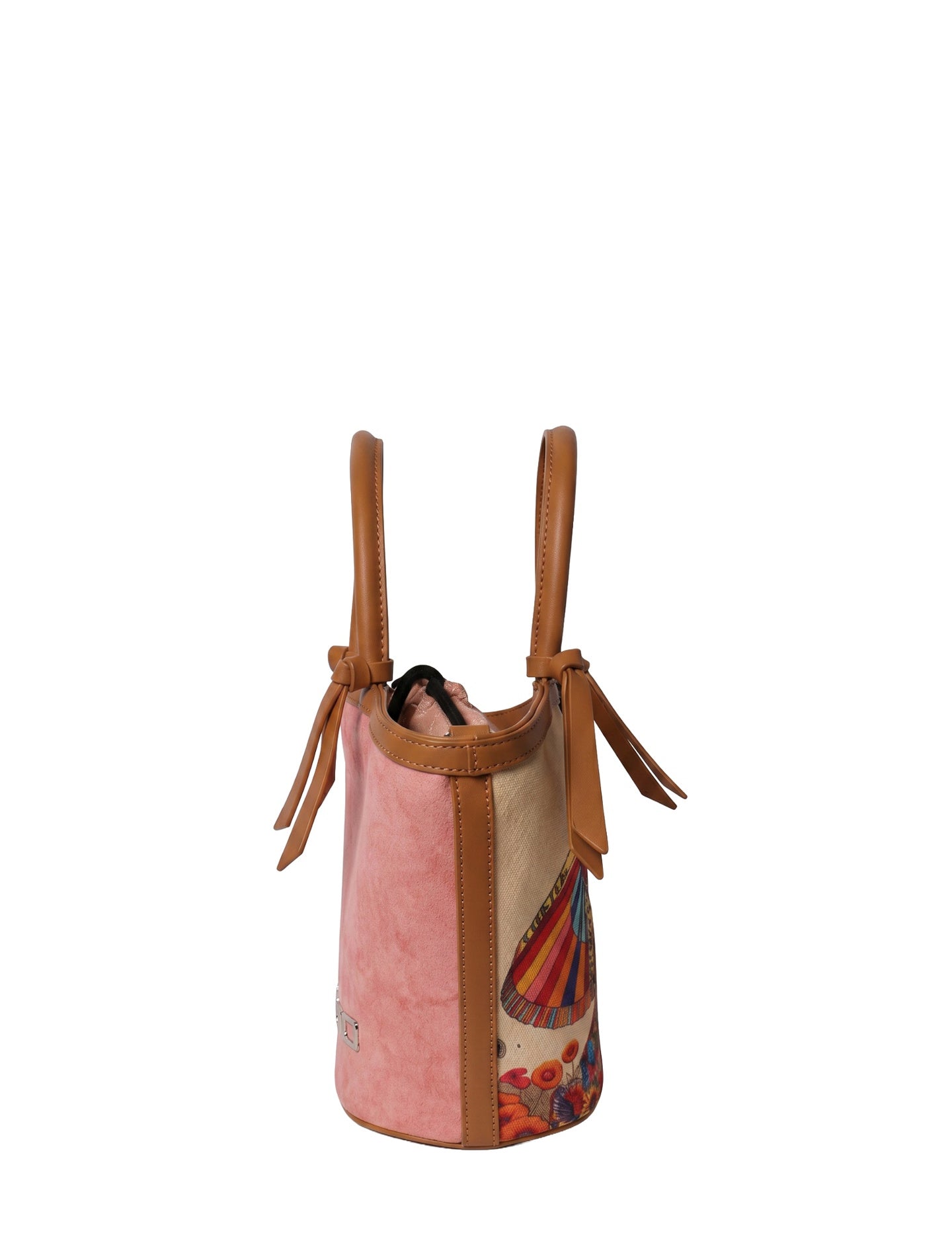 Borsa a Mano in Pelle Vegana Rosa
