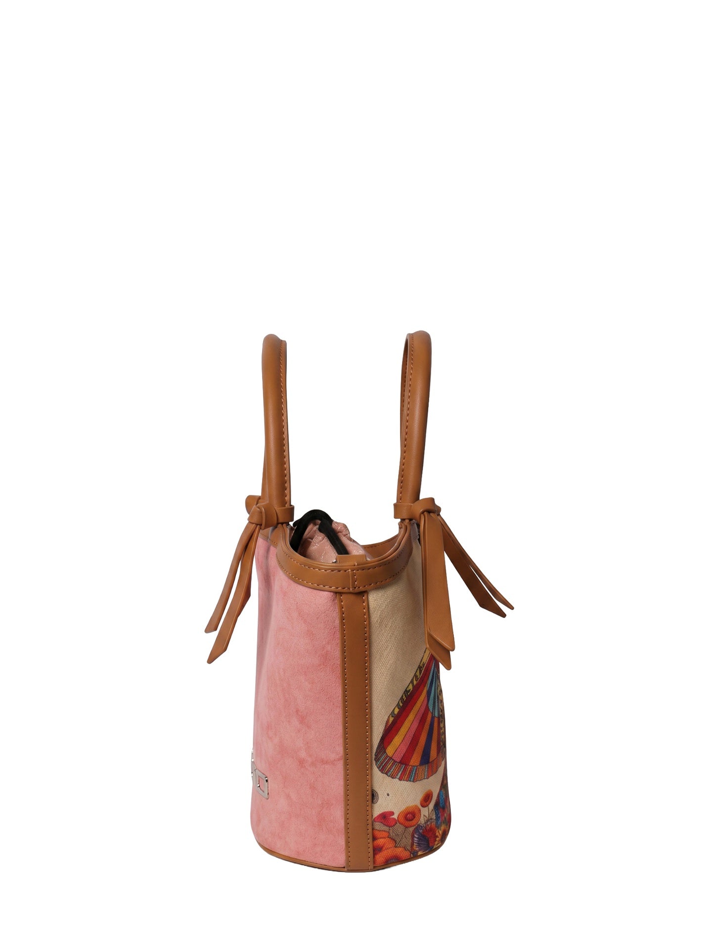 Borsa a Mano in Pelle Vegana Rosa