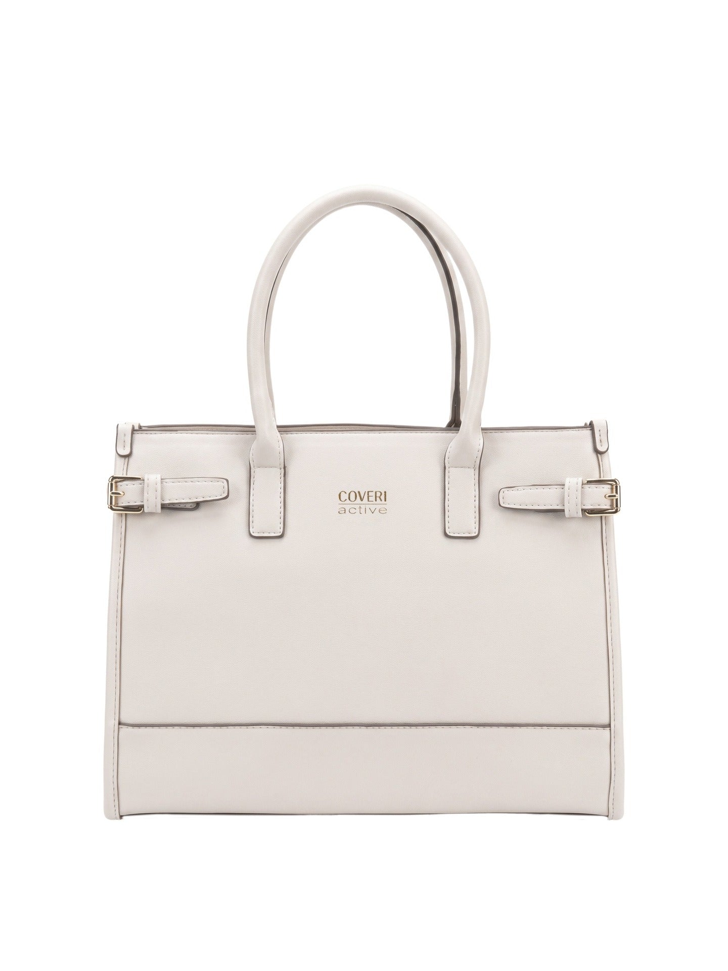 Borsa a Mano in Polyurethane Panna