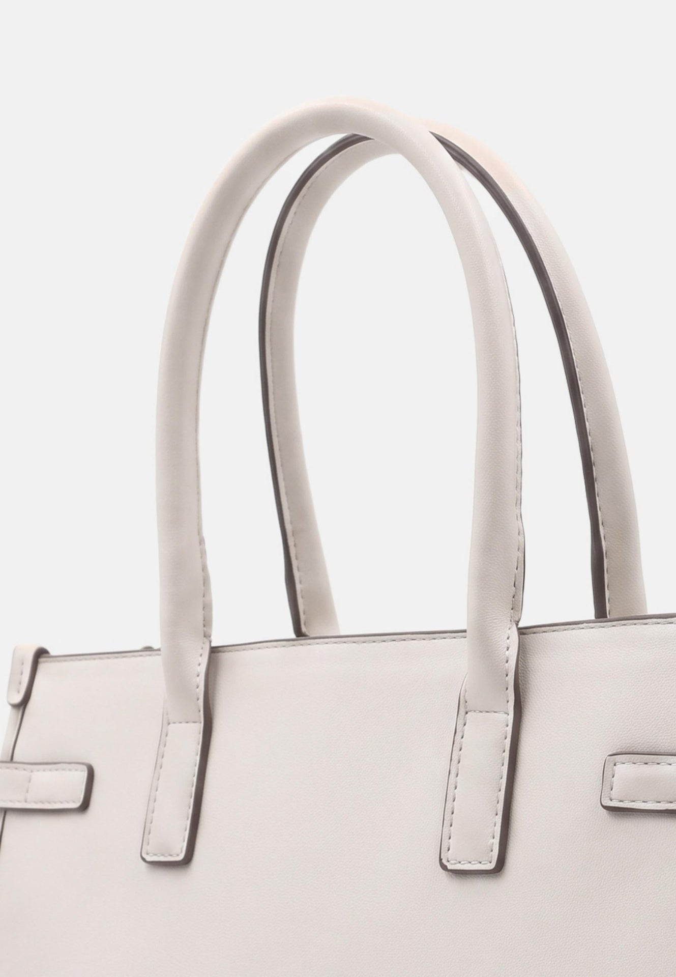 Borsa a Mano in Polyurethane Panna
