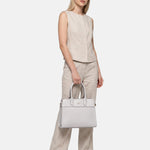 Borsa a Mano in Polyurethane Panna