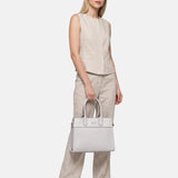 Borsa a Mano in Polyurethane Panna