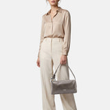 Borsa a Spalla in Polyurethane Grigio