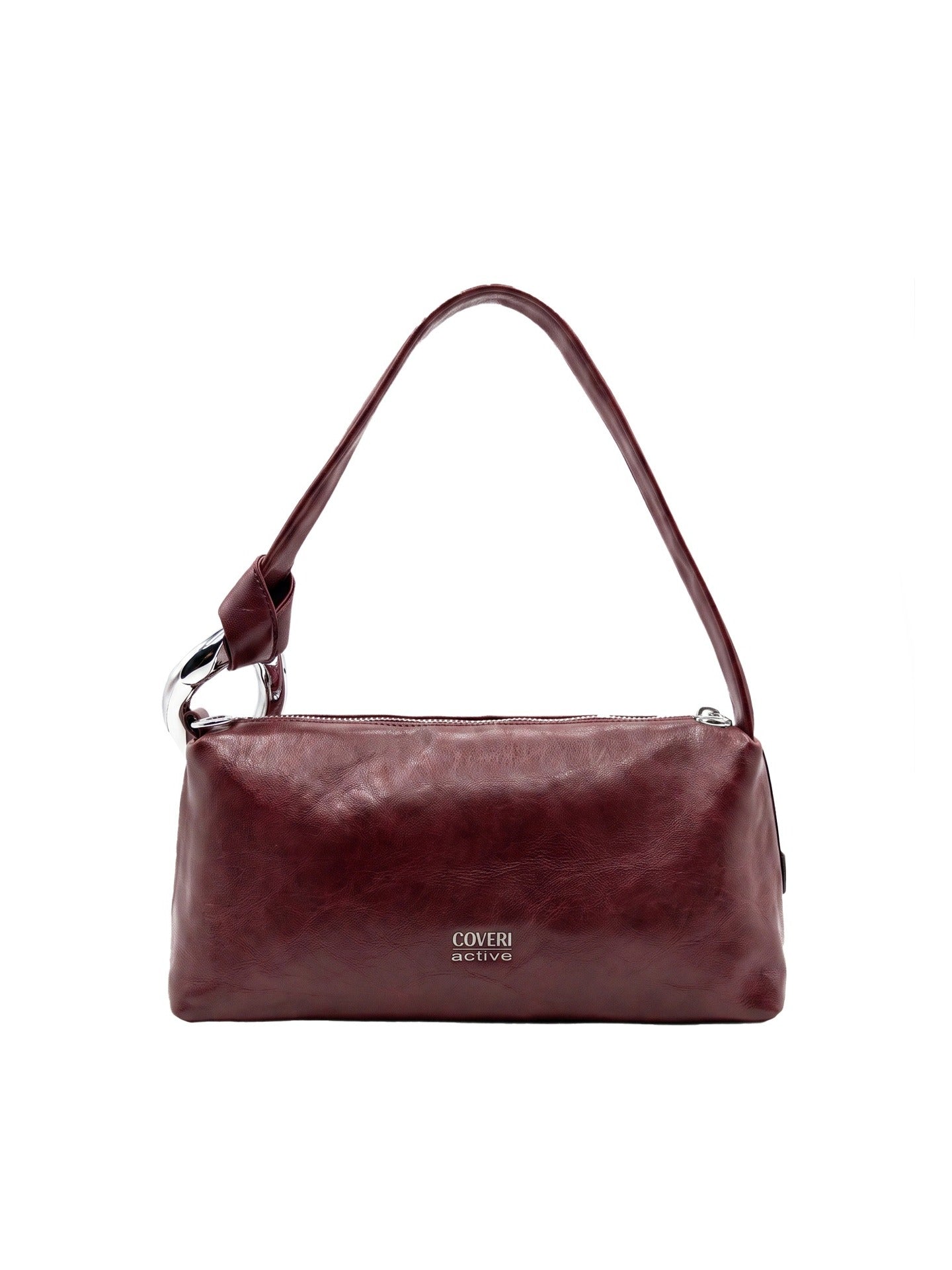 Borsa a Spalla in Polyurethane Bordeaux