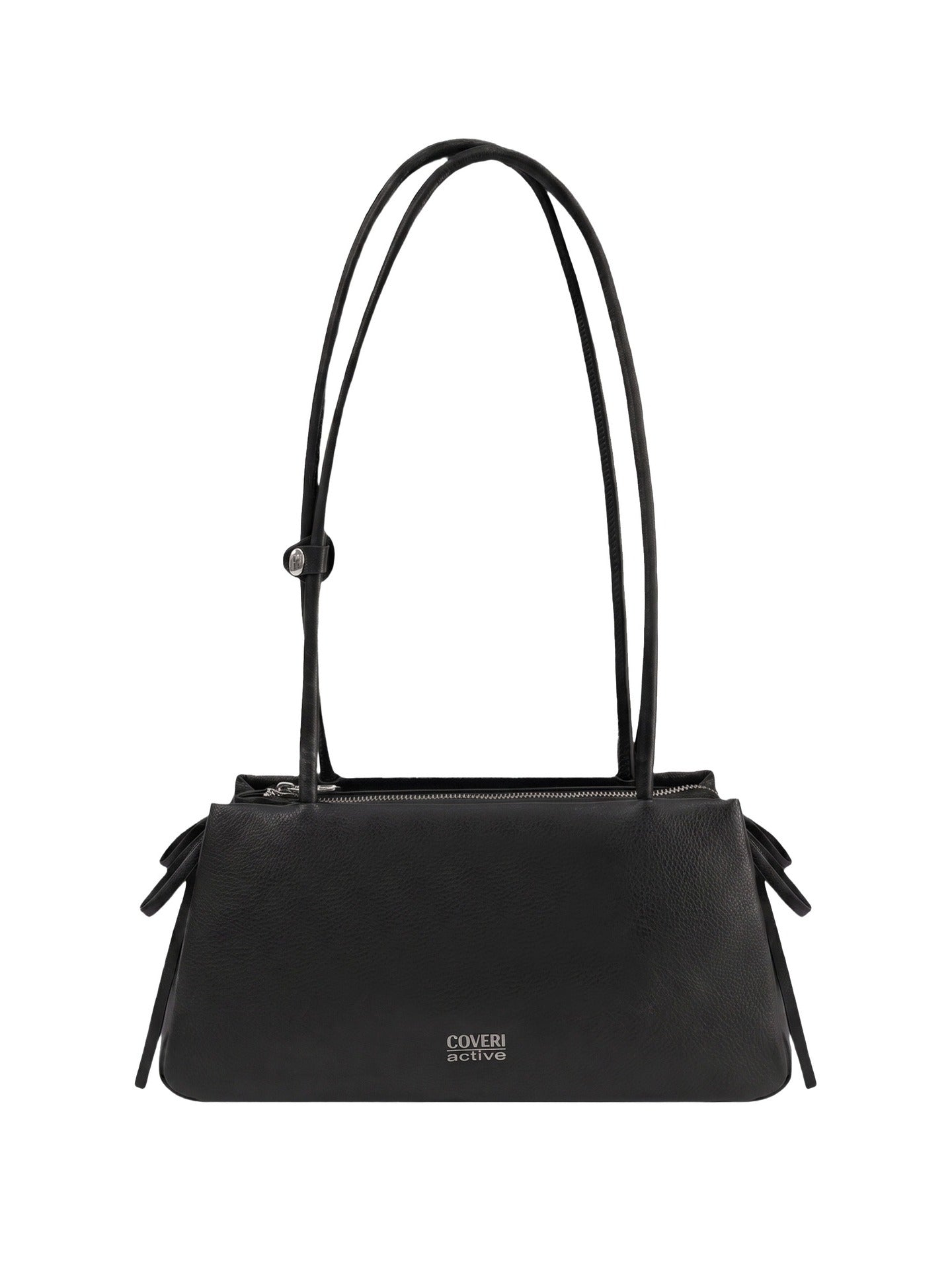 Borsa a Spalla in Polyurethane Nero