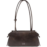 Borsa a Spalla in Polyurethane Marrone Scuro