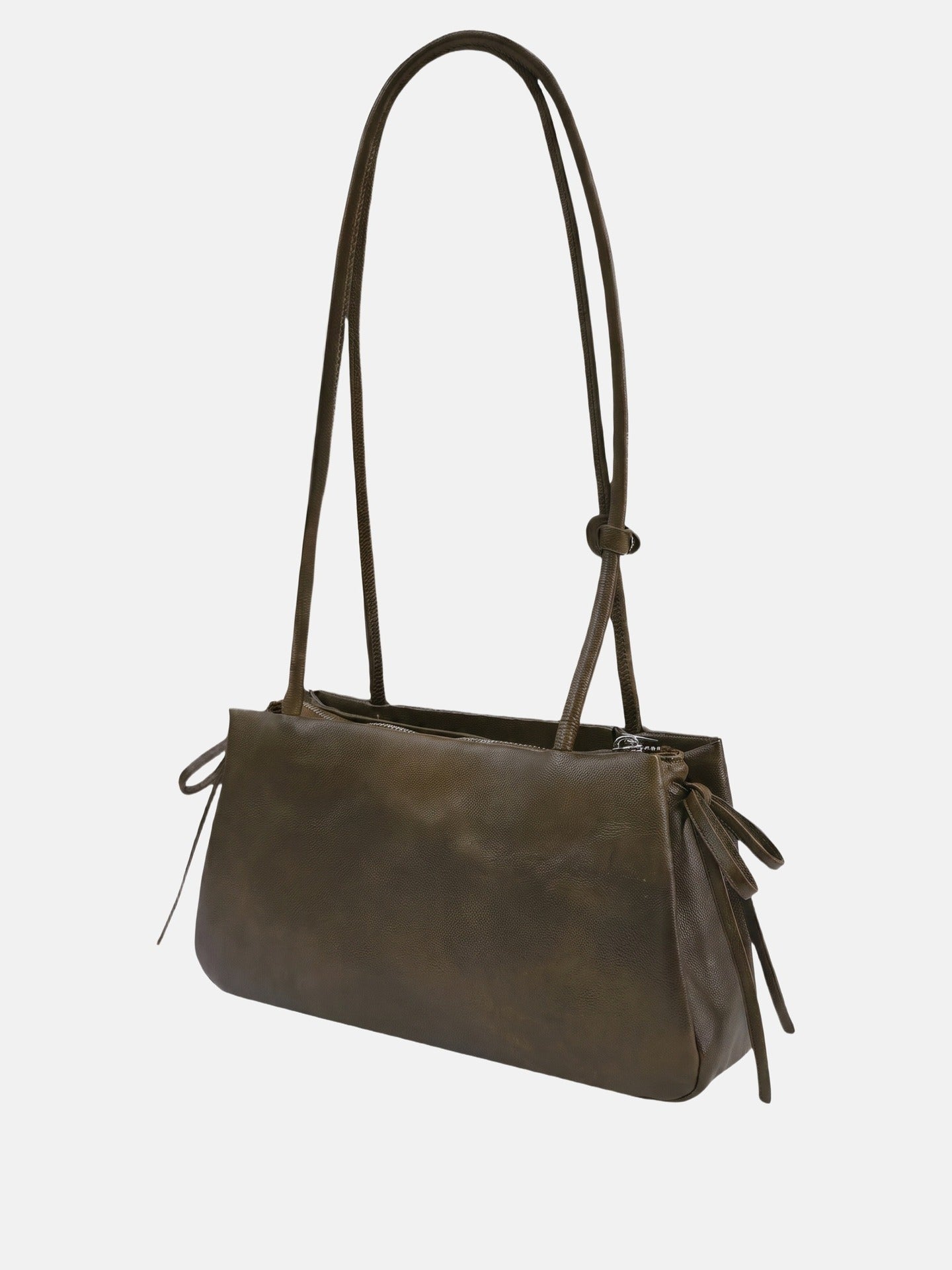Borsa a Spalla in Polyurethane Verde