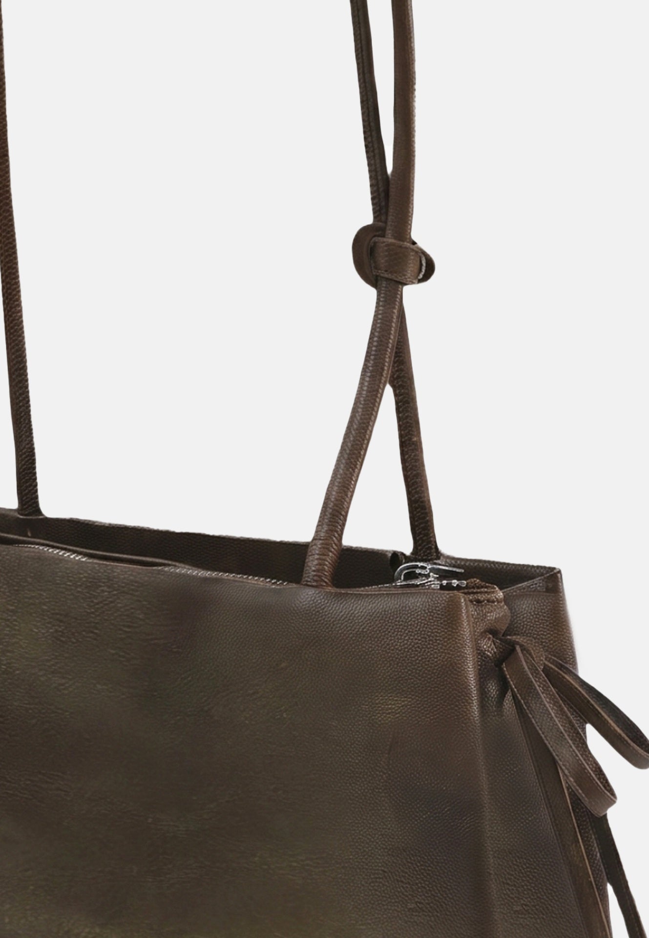 Borsa a Spalla in Polyurethane Grigio