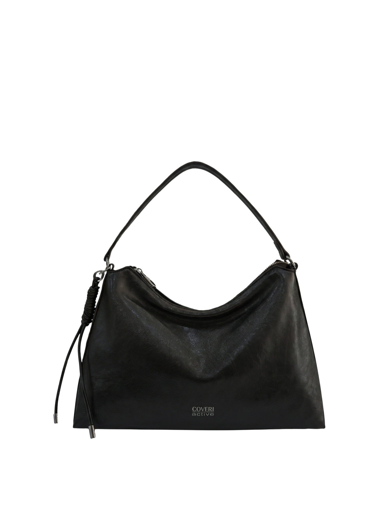 Borsa a Spalla in Polyurethane Nero