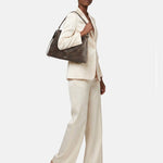 Borsa a Spalla in Polyurethane Beige