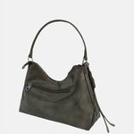 Borsa a Spalla in Polyurethane Verde