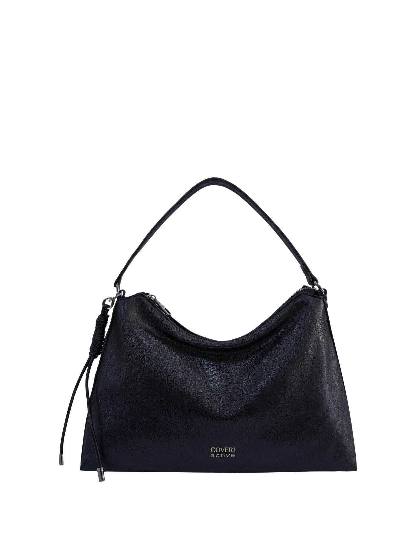 Borsa a Spalla in Polyurethane Blu Scuro