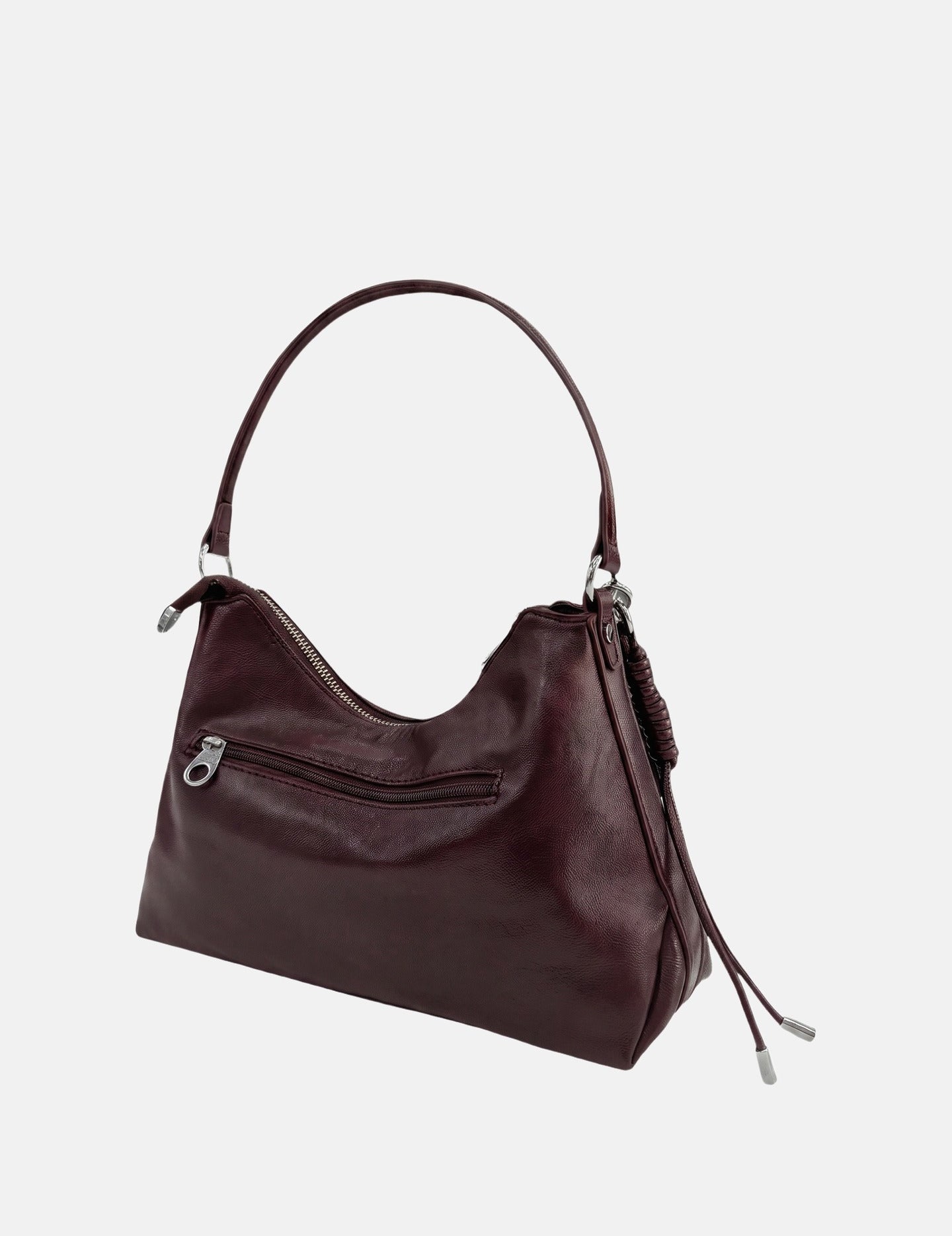 Borsa a Spalla in Polyurethane Bordeaux