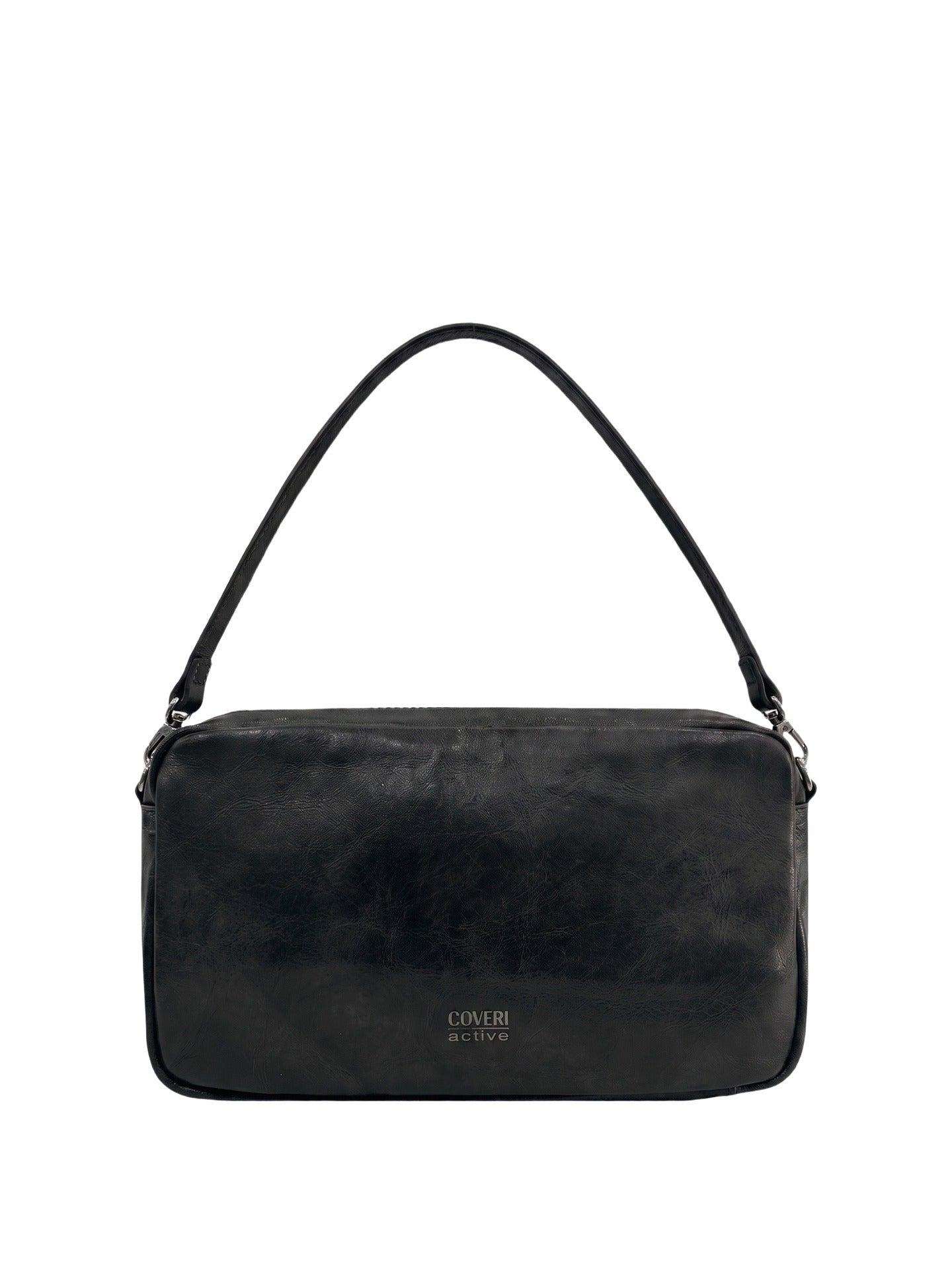 Borsa a Spalla in Polyurethane Nero