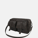 Borsa a Spalla in Polyurethane Marrone Scuro