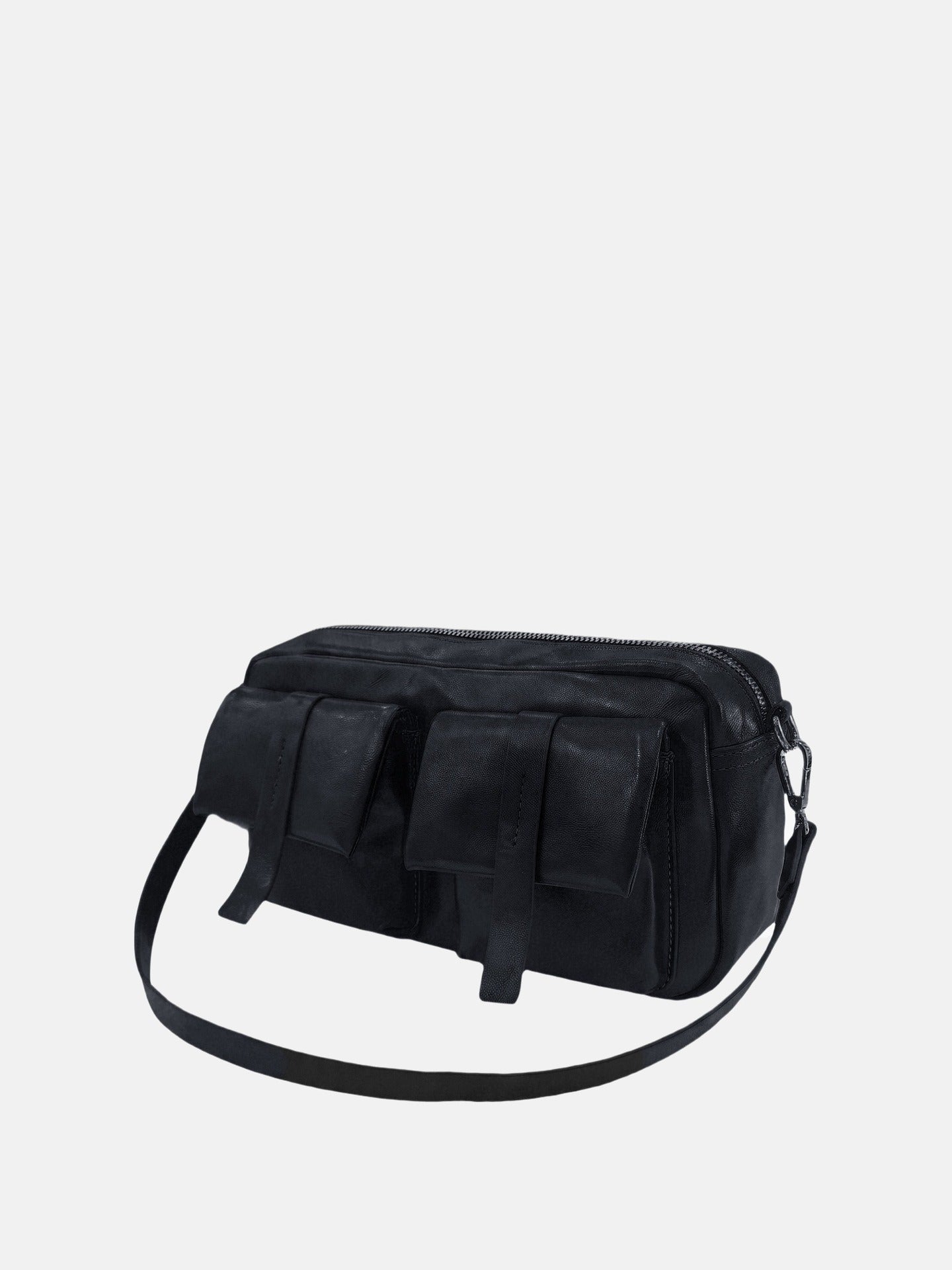 Borsa a Spalla in Polyurethane Blu Scuro
