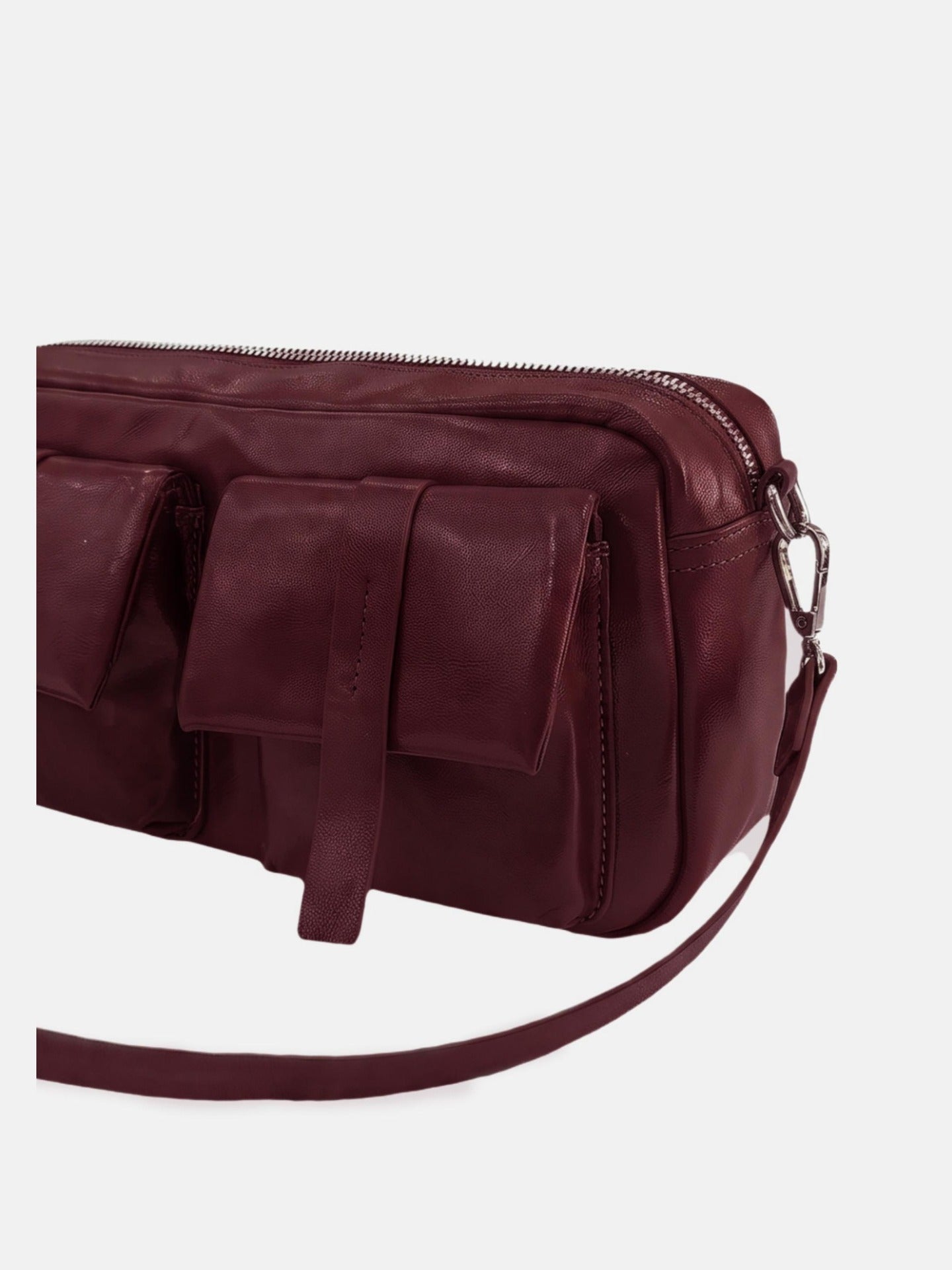 Borsa a Spalla in Polyurethane Bordeaux