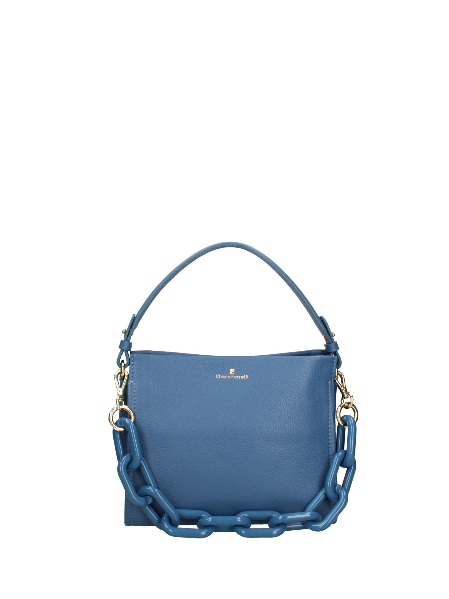 Borsa a Mano in Dollaro Leather Blu