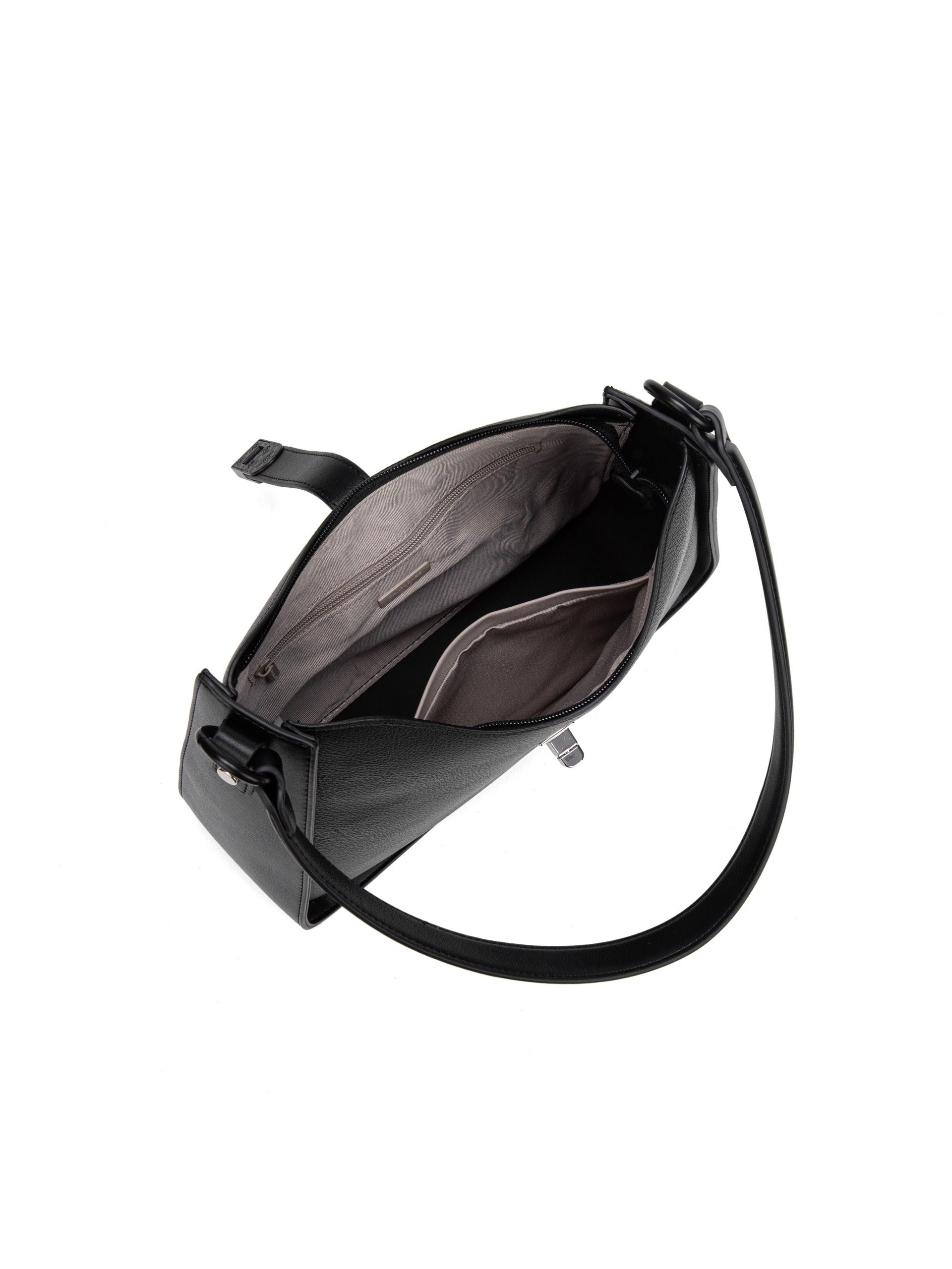 Borsa a Spalla in Pelle Vegana Nero