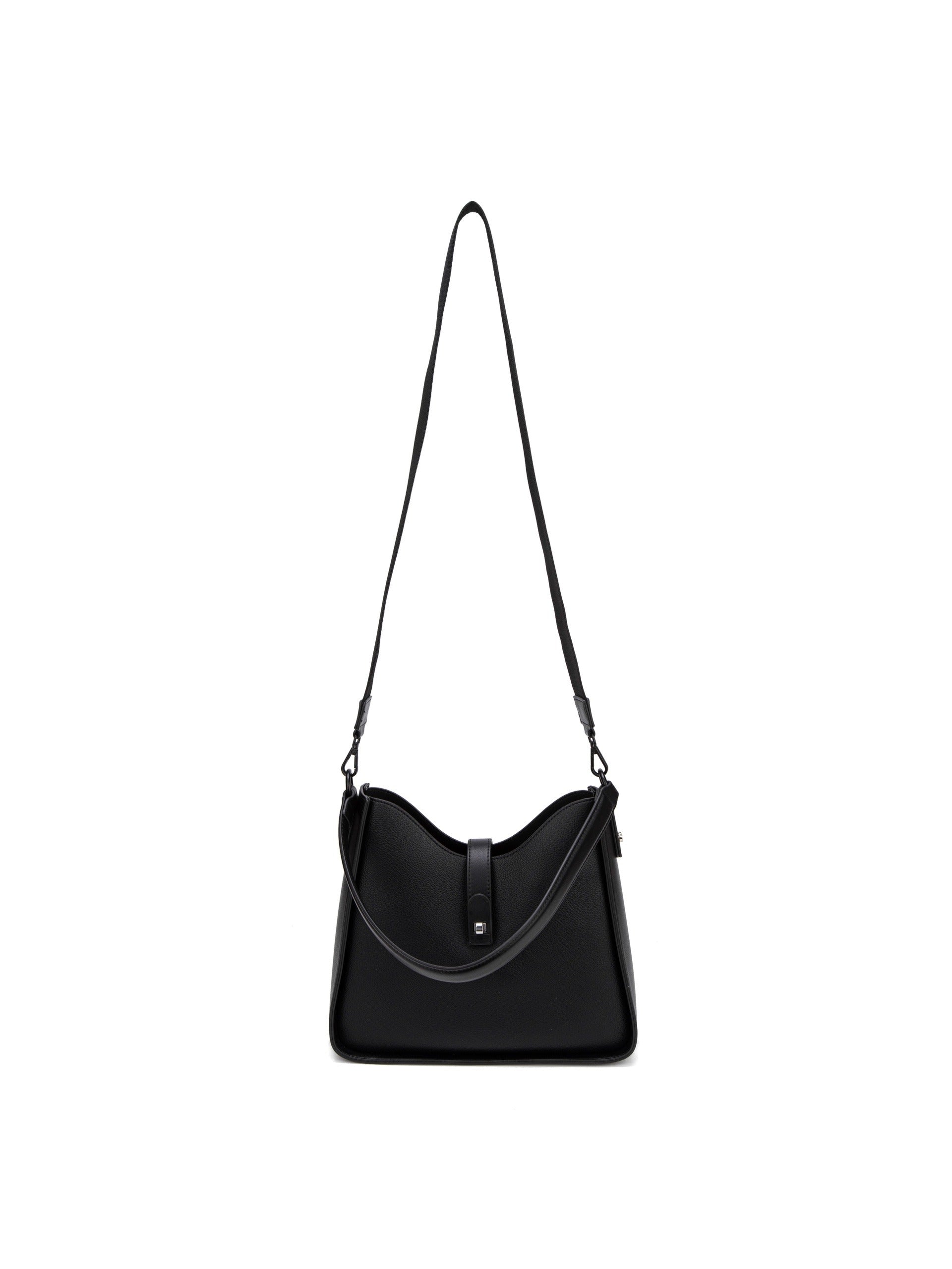 Borsa a Spalla in Pelle Vegana Nero