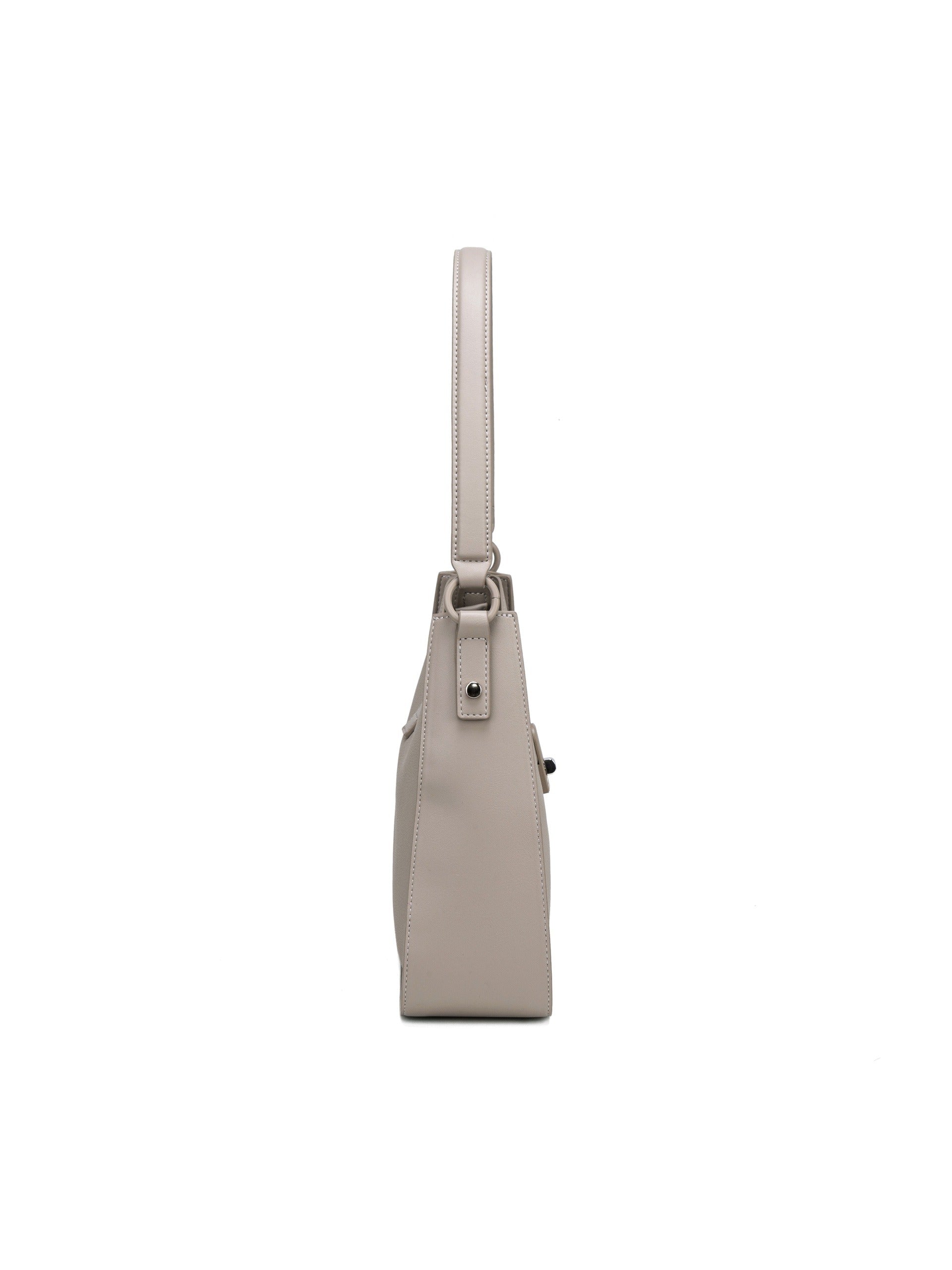 Borsa a Spalla in Pelle Vegana Beige Scuro