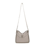 Borsa a Spalla in Pelle Vegana Beige Scuro