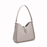 Borsa a Spalla in Pelle Vegana Beige Scuro