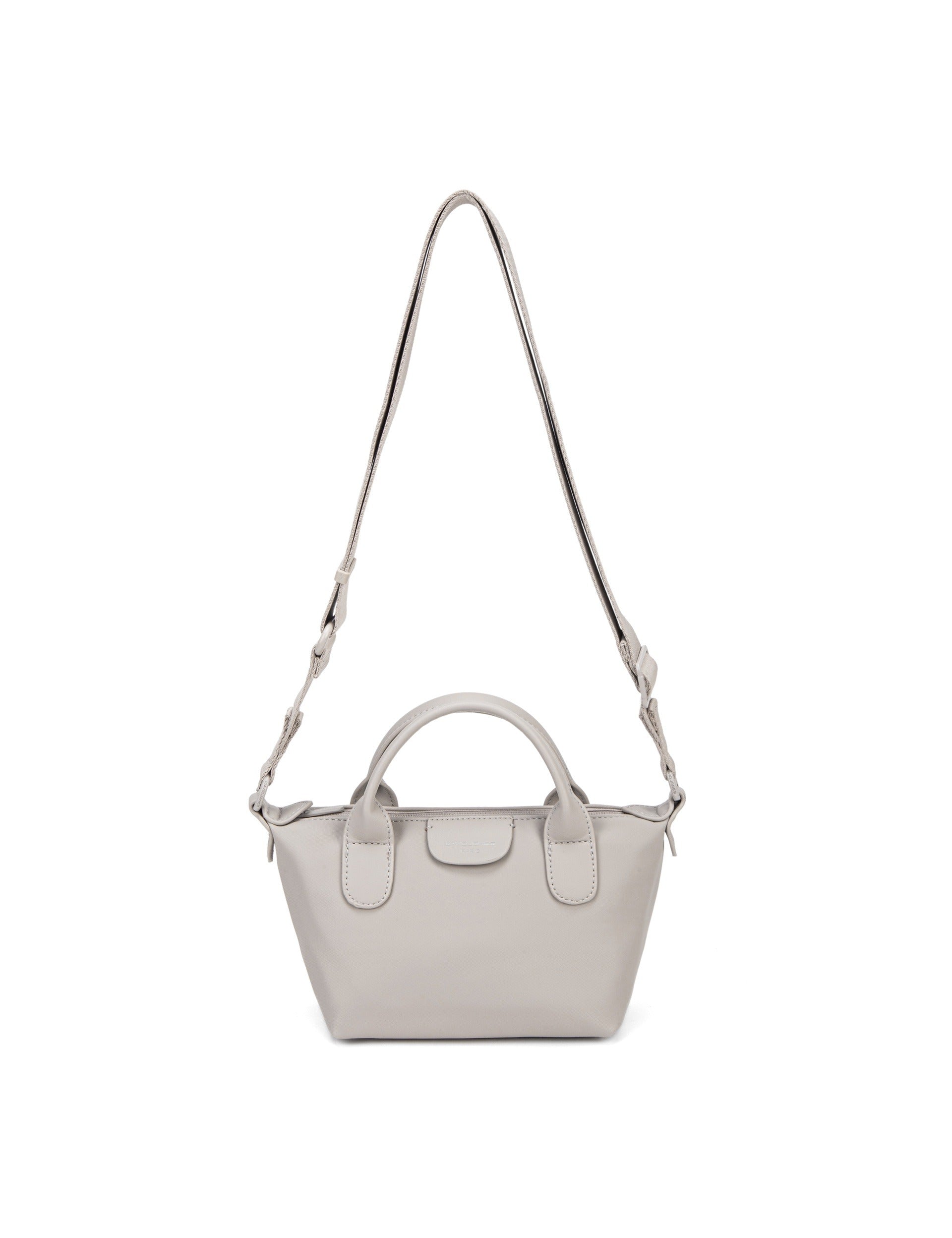 Borsa a Mano in Pelle Vegana Beige Scuro