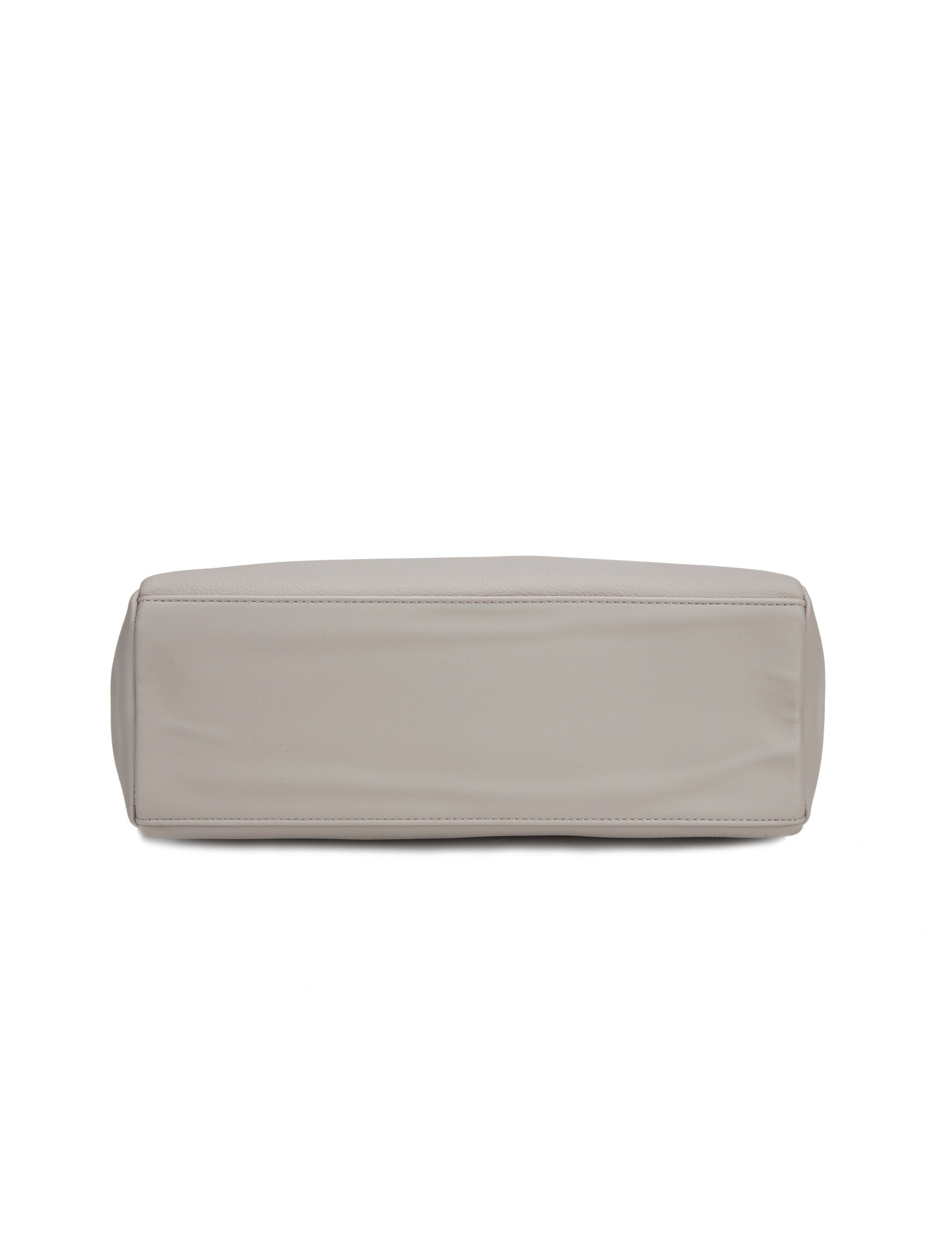 Borsa a Spalla in Pelle Vegana Beige Scuro