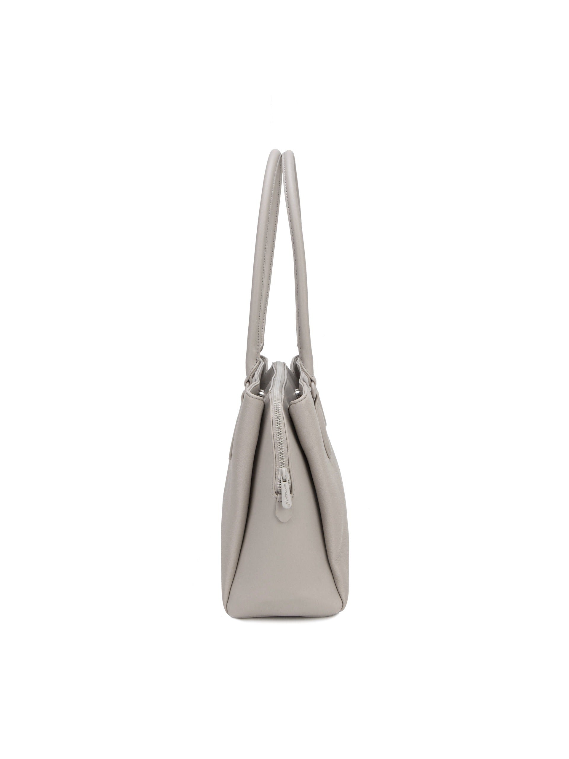 Borsa a Spalla in Pelle Vegana Beige Scuro