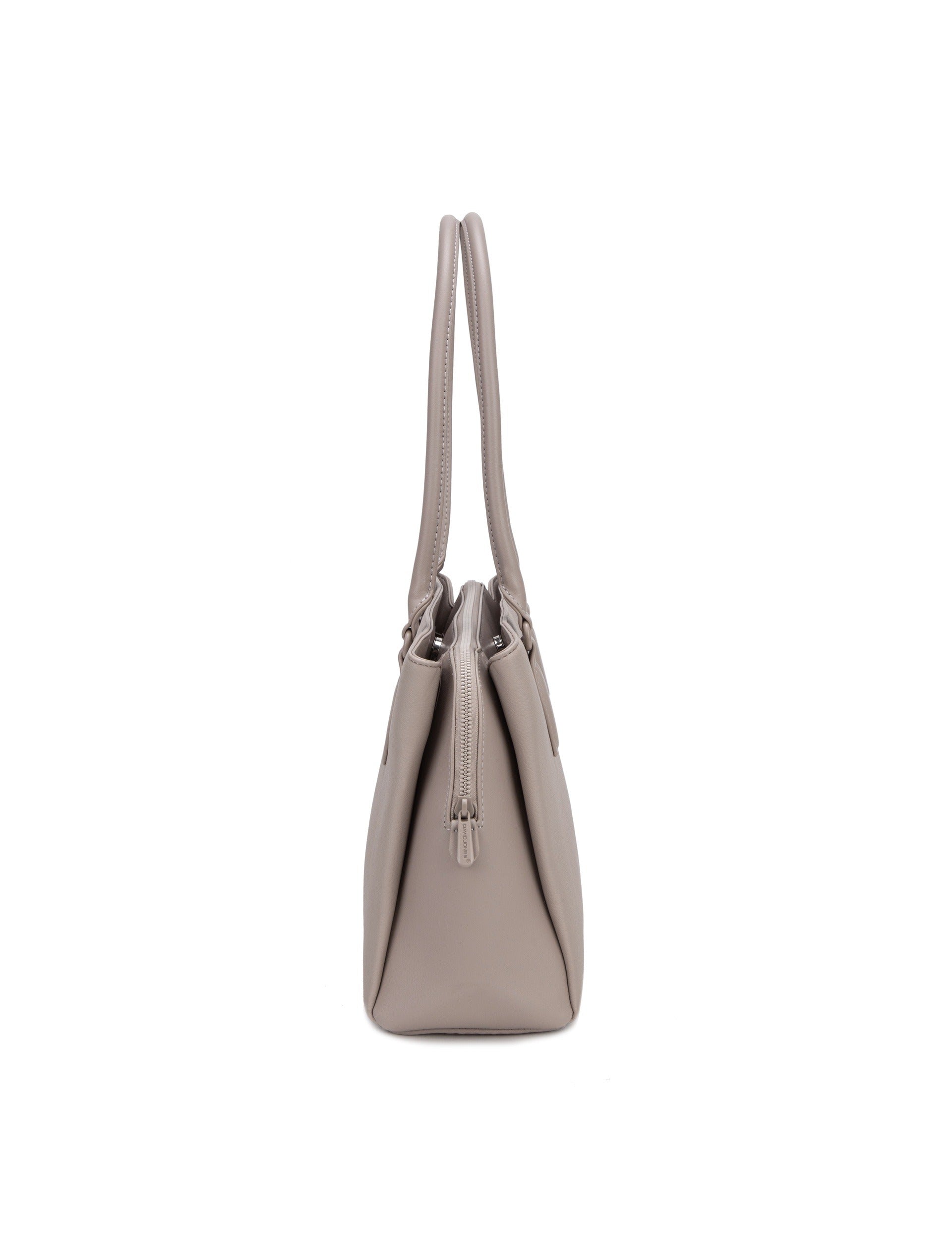 Borsa a Spalla in Pelle Vegana Beige Scuro