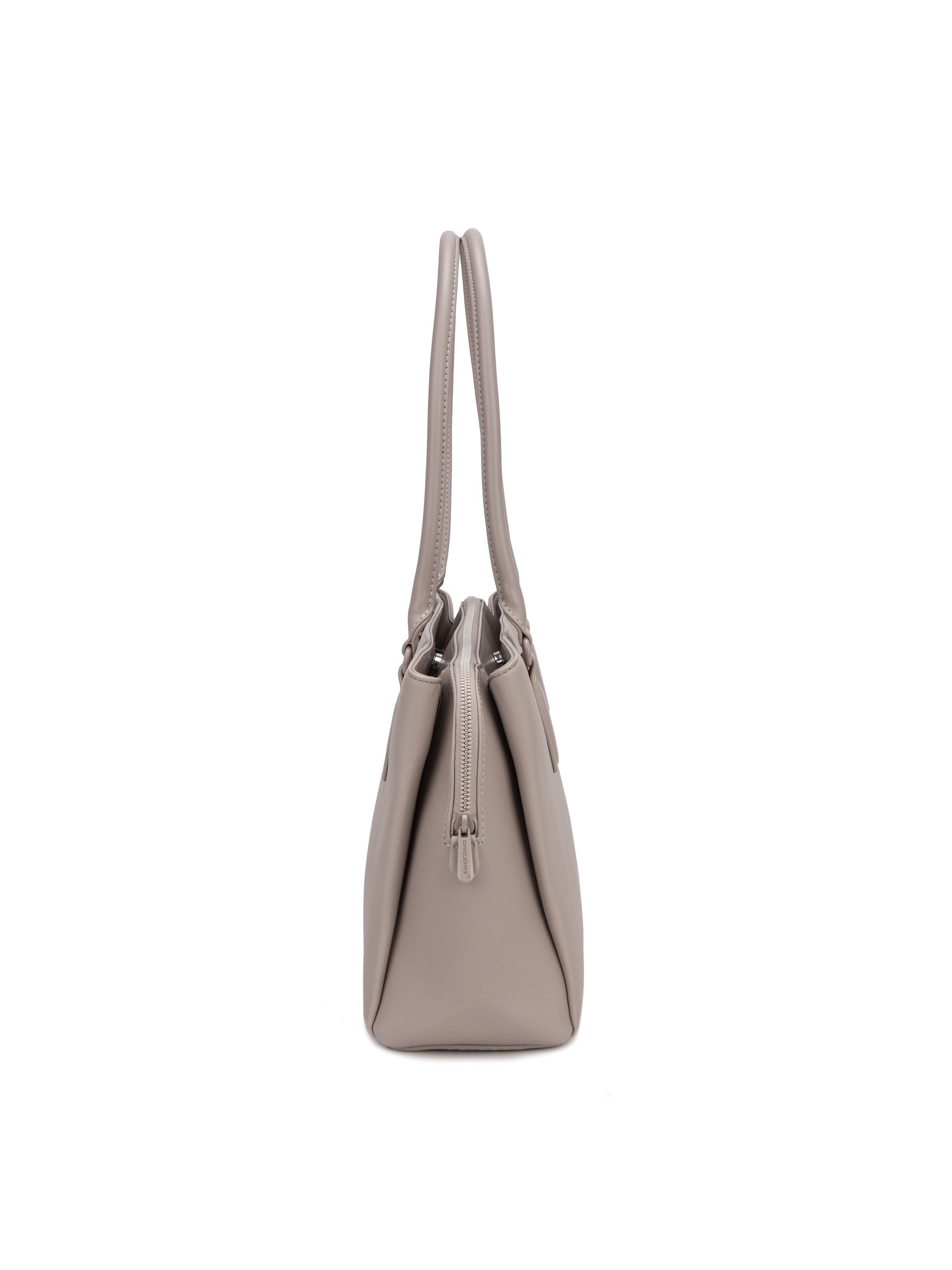 Borsa a Spalla in Pelle Vegana Beige Scuro