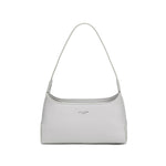 Borsa a Spalla in Pelle Vegana Grigio Chiaro