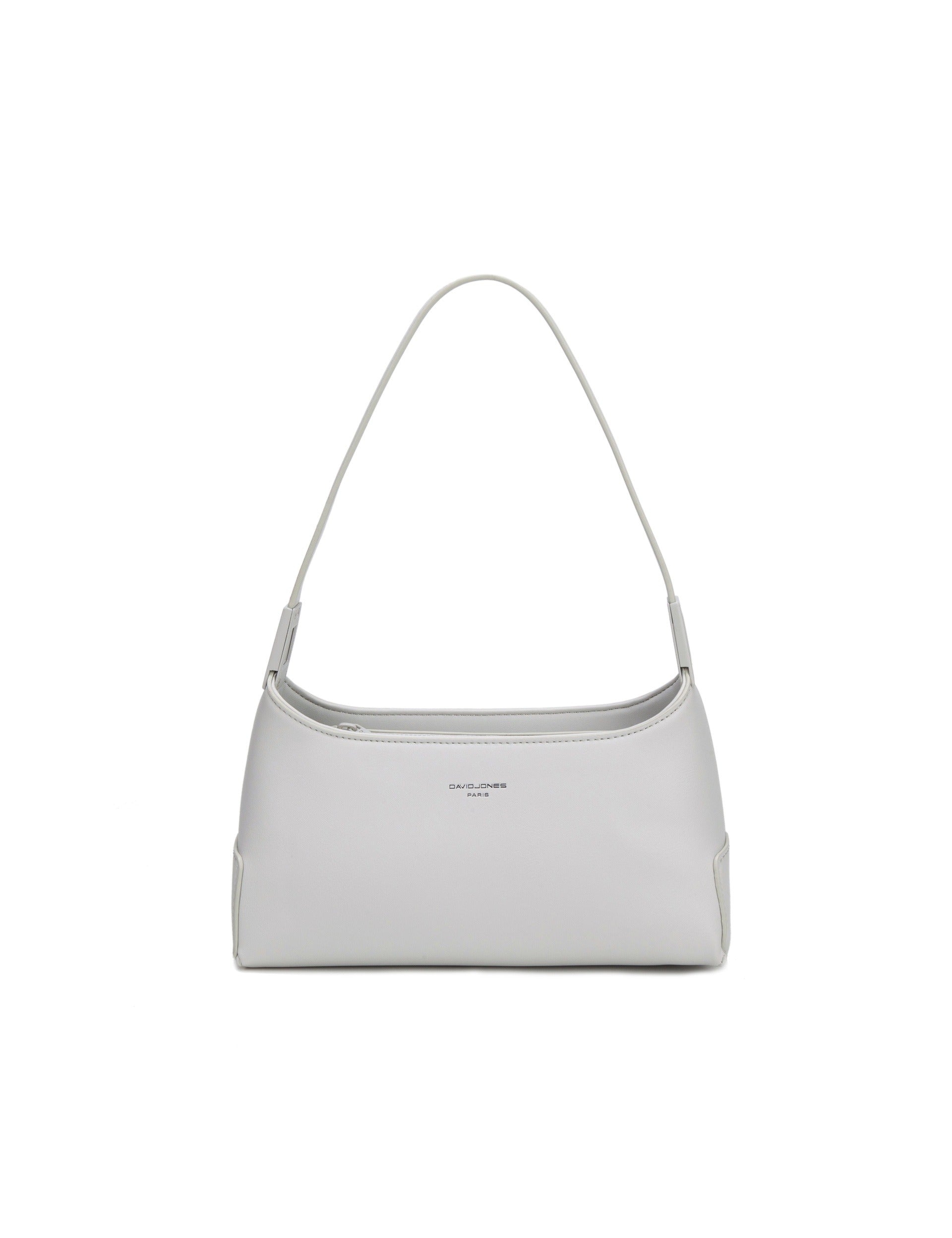 Borsa a Spalla in Pelle Vegana Grigio Chiaro